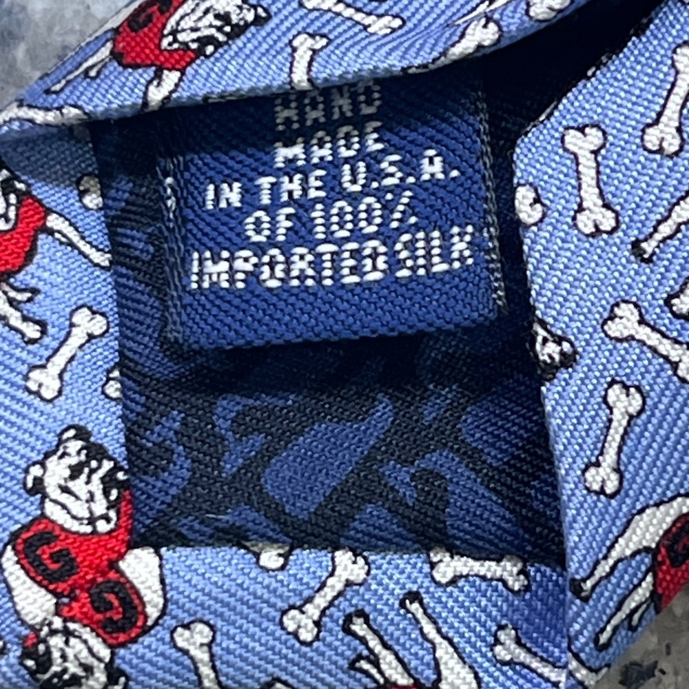 Vineyard Vines Tie Mens Blue Silk Georgia Bulldogs Custom Collection 58x3.5 - Picture 6 of 11